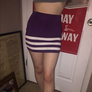 2b bebe purple varsity style mini skirt
